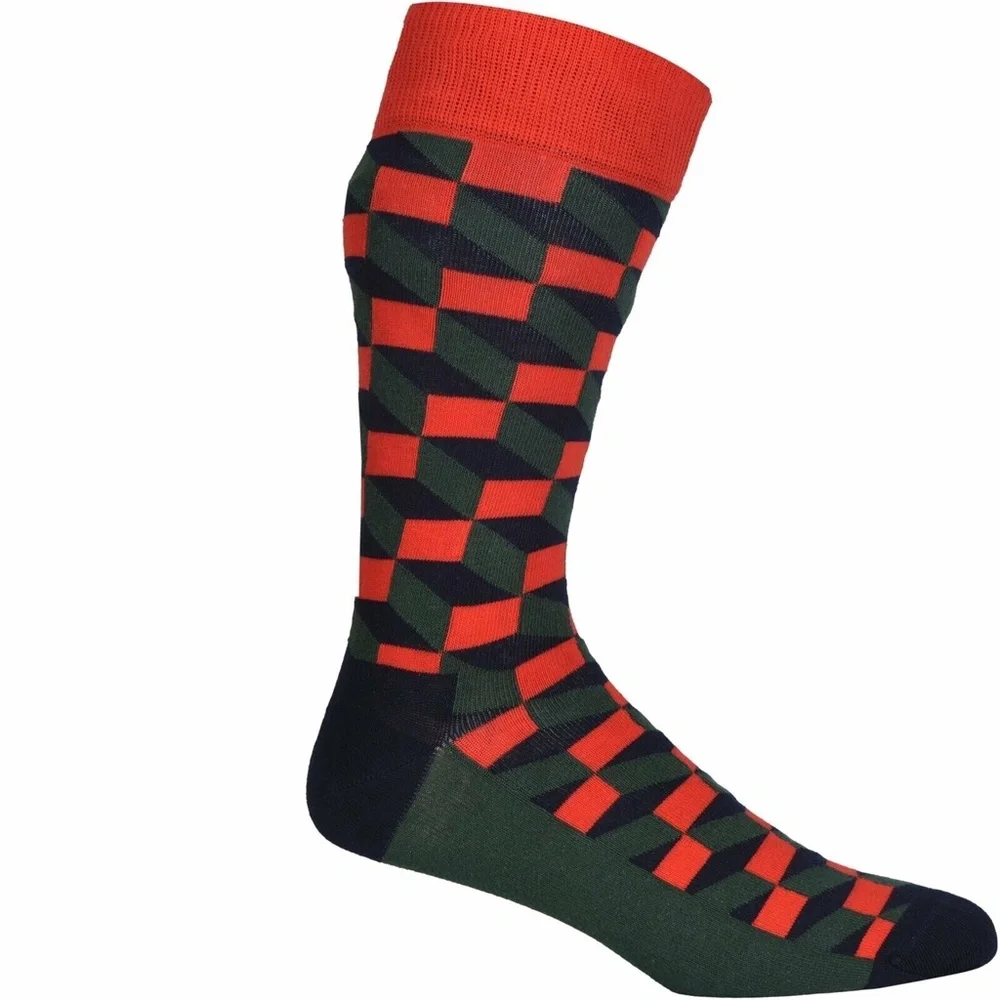 Unisex Happy Socks 2 Pack Snowman/Geometric Gift Set of Socks